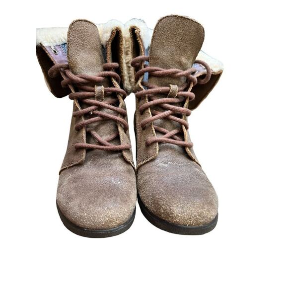 Ugg Australia Womens Zea Brown Leather Waterproof Wedge Boots Size 8 - Picture 5 of 8